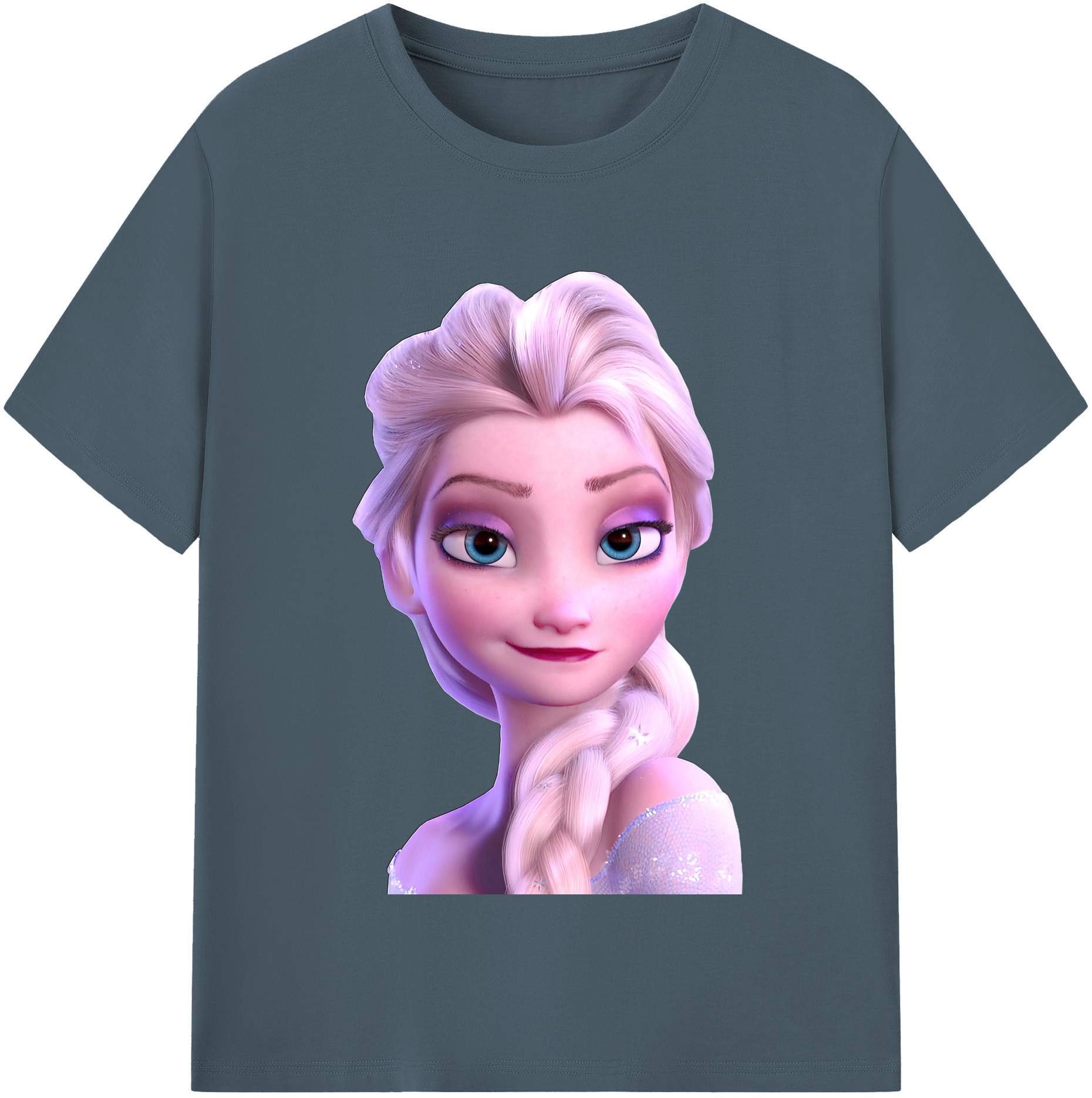（画像用） アナと雪の女王 アンナ エルサ Frozen Anna Elsa 綿100％半袖Tシャツ（フロントプリント）